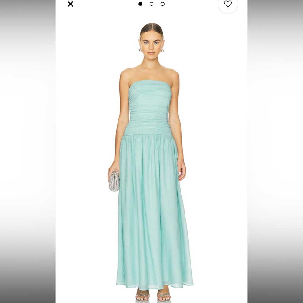 Line & Dot Aqua Maxi Dress